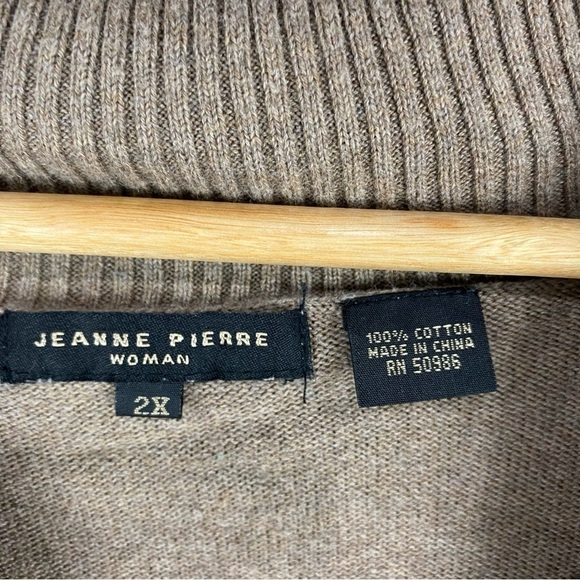 Jeanne Pierre 100% Cotton Cowl Neck Lagenlook Longline Pullover Sweater 2X XXL - Picture 3 of 4